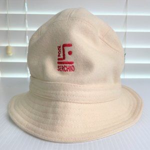 Vintage white wool pool serchio crusher bucket summer hat
